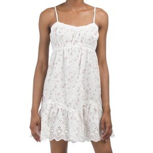 White Floral Strappy Dress